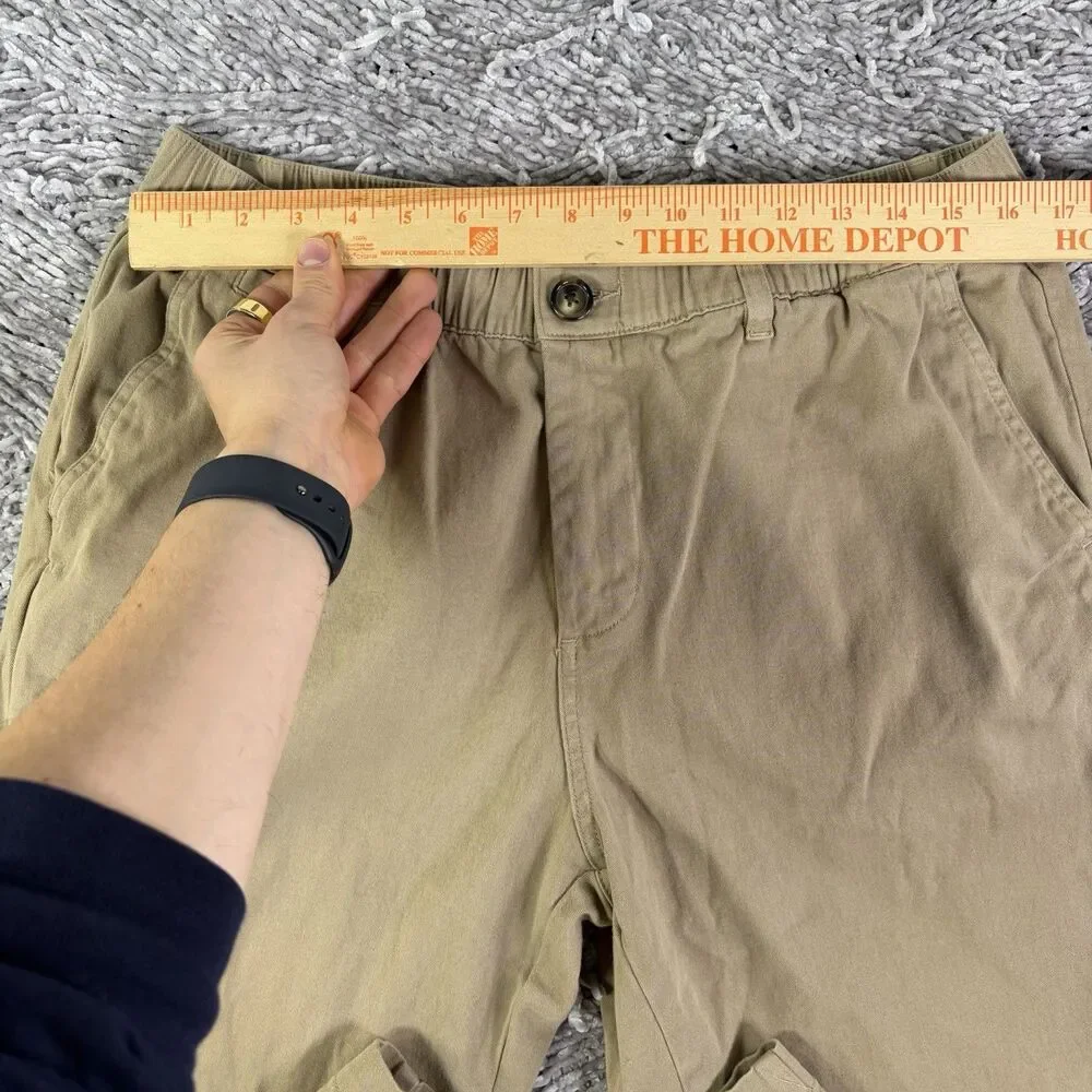 Cove USA Chino Pants Mens 34/30 Beige Elastic Waist Golf Preppy Stretch Business